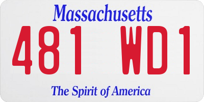MA license plate 481WD1