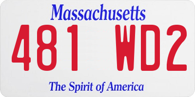 MA license plate 481WD2