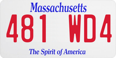 MA license plate 481WD4