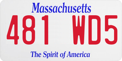 MA license plate 481WD5