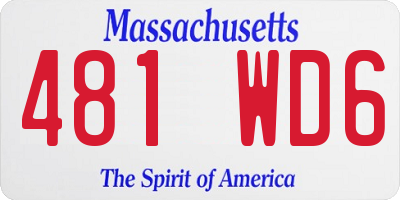 MA license plate 481WD6