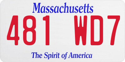MA license plate 481WD7