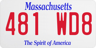 MA license plate 481WD8