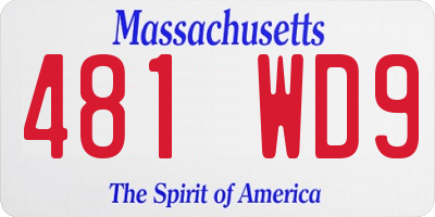 MA license plate 481WD9