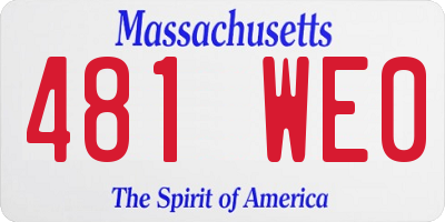 MA license plate 481WE0