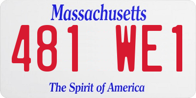 MA license plate 481WE1