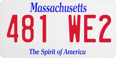 MA license plate 481WE2