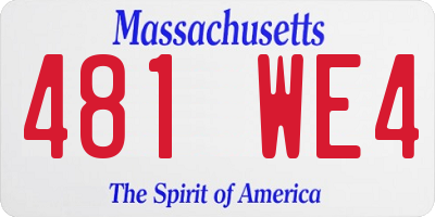MA license plate 481WE4