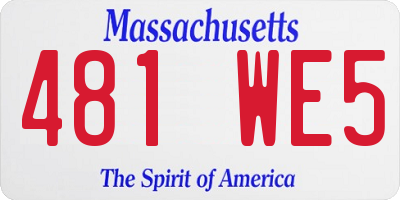 MA license plate 481WE5