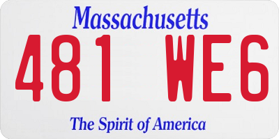 MA license plate 481WE6