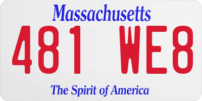 MA license plate 481WE8