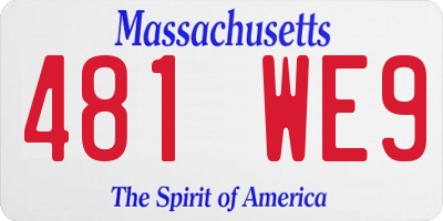 MA license plate 481WE9