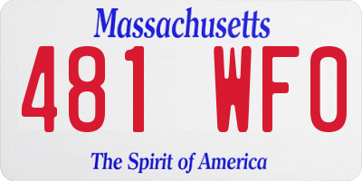 MA license plate 481WF0