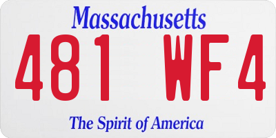 MA license plate 481WF4