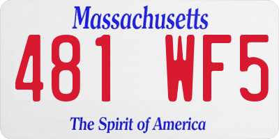 MA license plate 481WF5