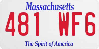 MA license plate 481WF6