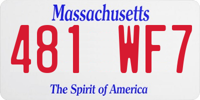 MA license plate 481WF7
