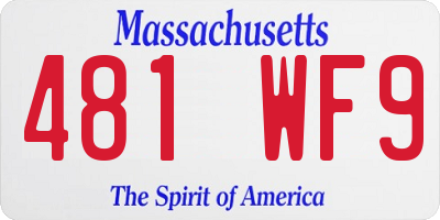 MA license plate 481WF9