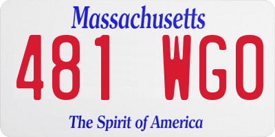 MA license plate 481WG0