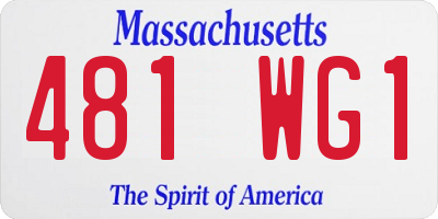 MA license plate 481WG1