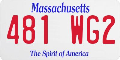 MA license plate 481WG2