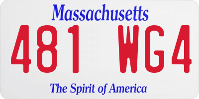 MA license plate 481WG4