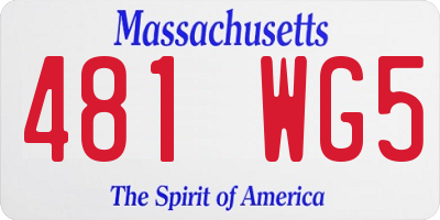 MA license plate 481WG5