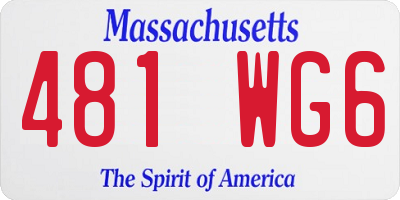 MA license plate 481WG6