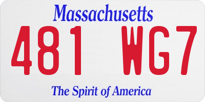 MA license plate 481WG7