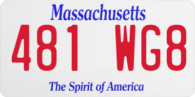 MA license plate 481WG8