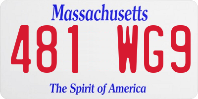 MA license plate 481WG9