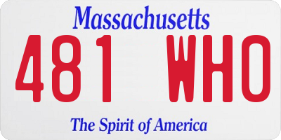 MA license plate 481WH0