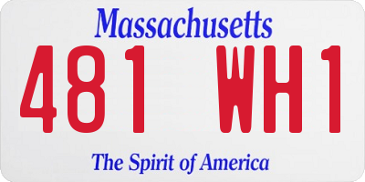 MA license plate 481WH1