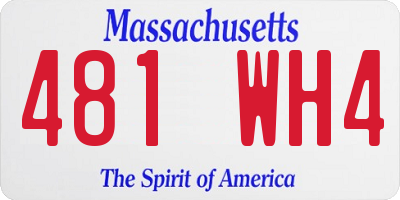 MA license plate 481WH4