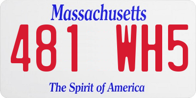 MA license plate 481WH5