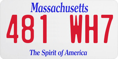 MA license plate 481WH7