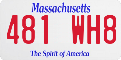 MA license plate 481WH8