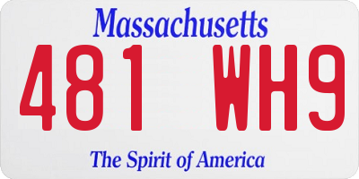 MA license plate 481WH9