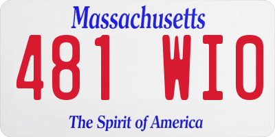 MA license plate 481WI0