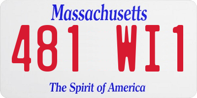 MA license plate 481WI1