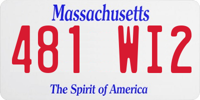 MA license plate 481WI2