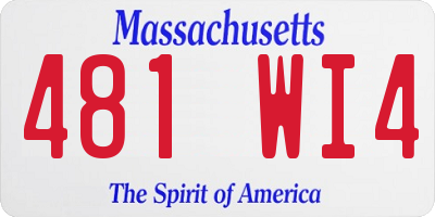 MA license plate 481WI4