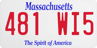MA license plate 481WI5