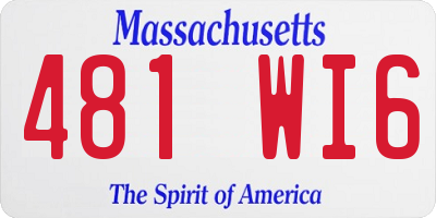 MA license plate 481WI6