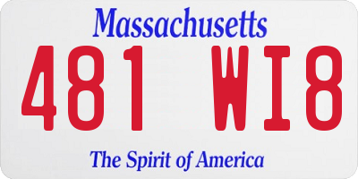 MA license plate 481WI8
