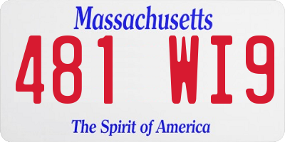 MA license plate 481WI9