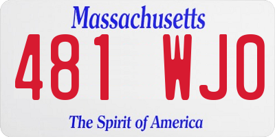MA license plate 481WJ0