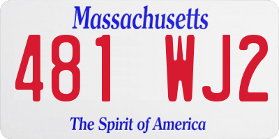 MA license plate 481WJ2