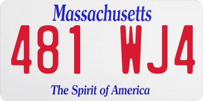 MA license plate 481WJ4