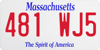 MA license plate 481WJ5